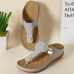 Plus Size Women Casual Comfy Summer Vacation Clip Toe Handmade Stitching Wedges Slippers